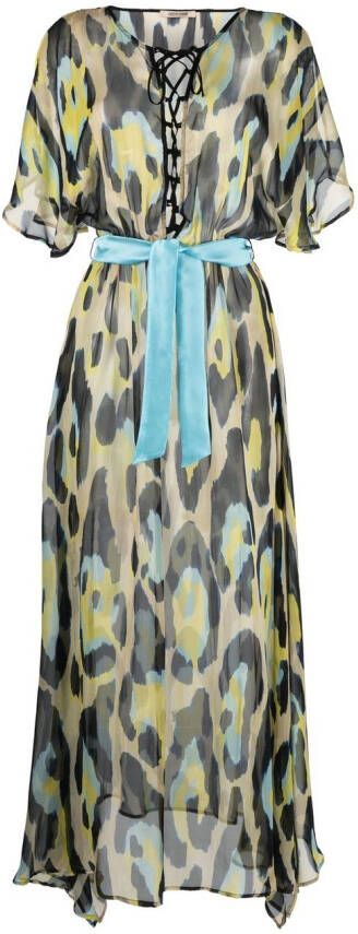 Roberto Cavalli Strandjurk met luipaardprint Beige