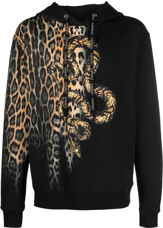 Roberto Cavalli Sweater met dierenprint Zwart