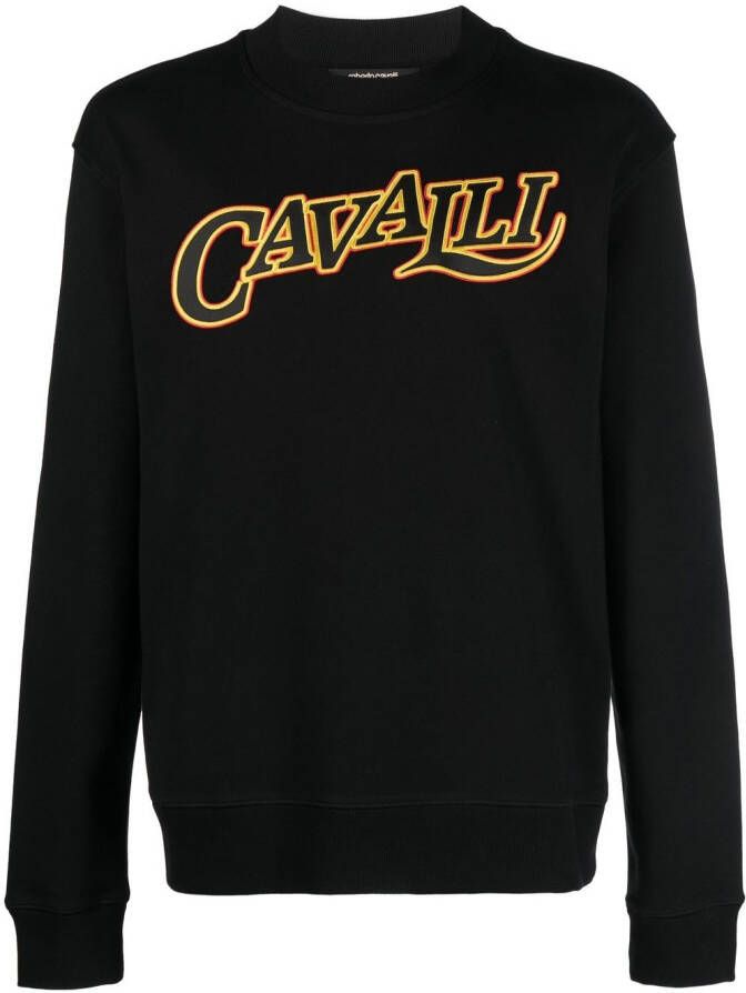 Roberto Cavalli Sweater met grafische print Zwart