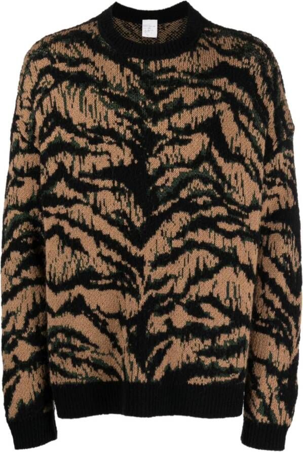 Roberto Cavalli Sweater met tijgerprint Oranje