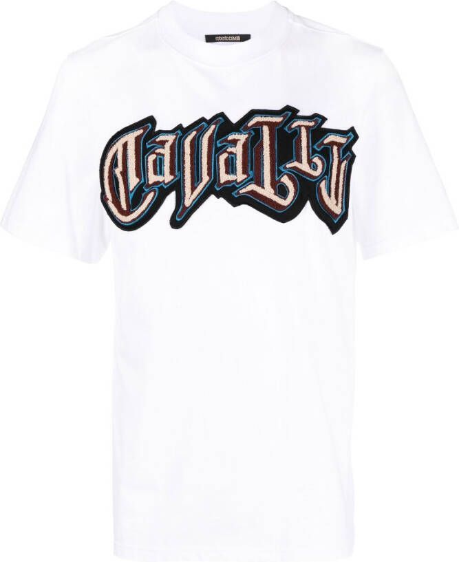 Roberto Cavalli T-shirt met logoprint Wit