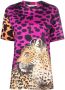 Roberto Cavalli T-shirt met luipaardprint Roze - Thumbnail 1