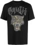 Roberto Cavalli T-shirt met panterprint Zwart - Thumbnail 1