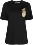 Roberto Cavalli T-shirt met patch Zwart - Thumbnail 1