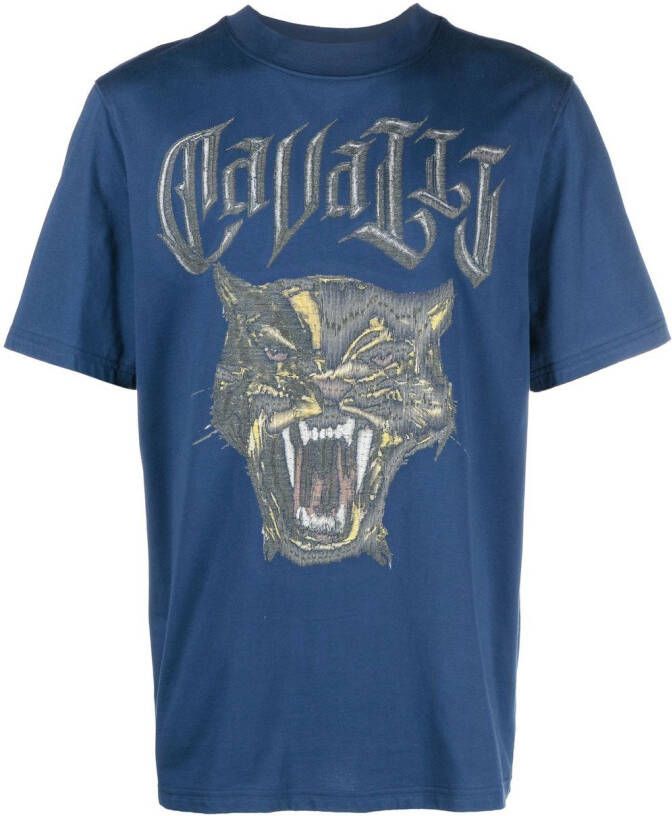 Roberto Cavalli T-shirt met print Blauw