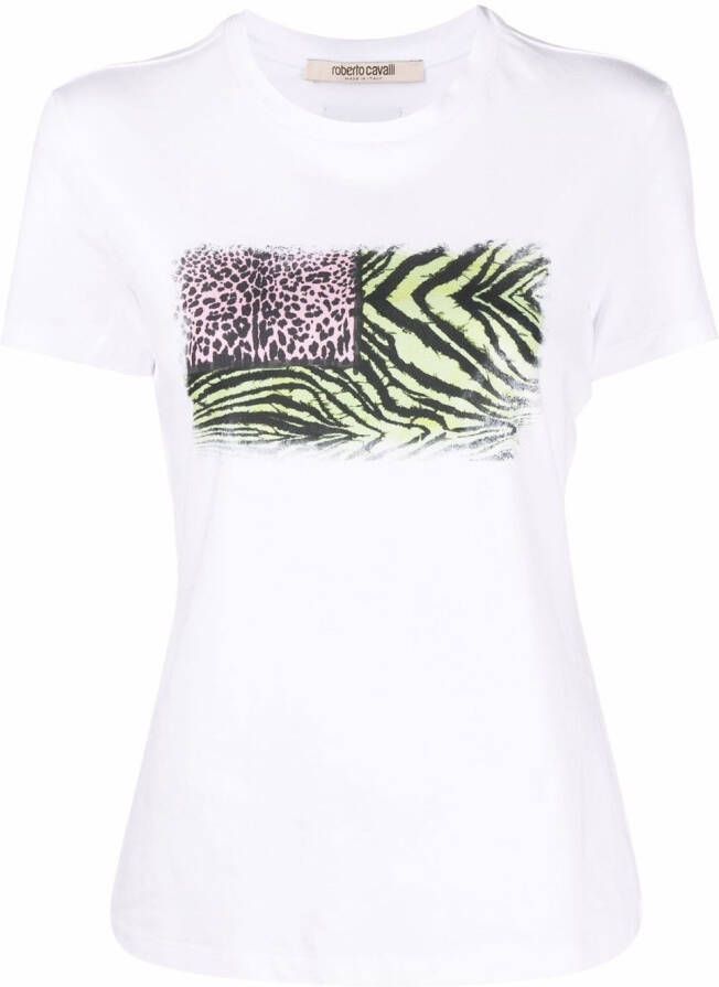Roberto Cavalli T-shirt met print Wit