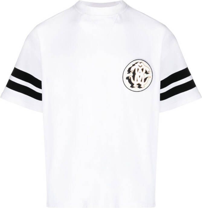 Roberto Cavalli T-shirt met slangenpatch Wit