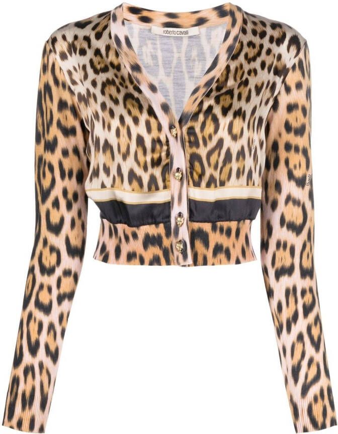 Roberto Cavalli Vest met luipaardprint Beige