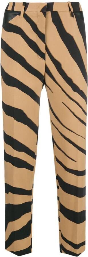 Roberto Cavalli Zebra print stretch trousers Beige