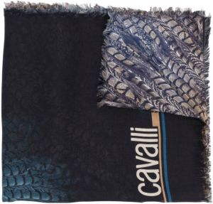 Roberto Cavalli Zijden sjaal Blauw