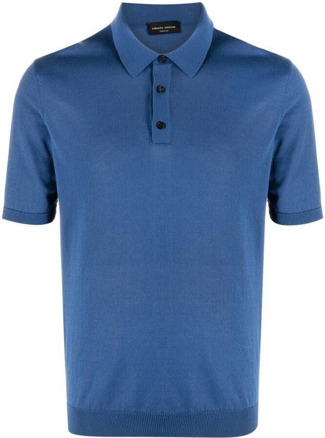 Roberto Collina Katoenen poloshirt Blauw