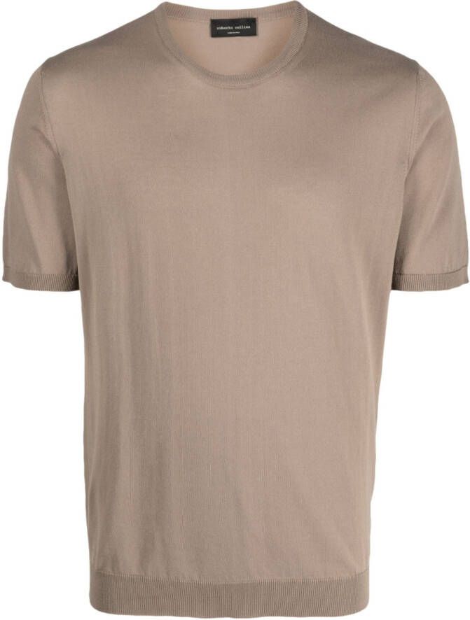 Roberto Collina T-shirt met ronde hals Bruin