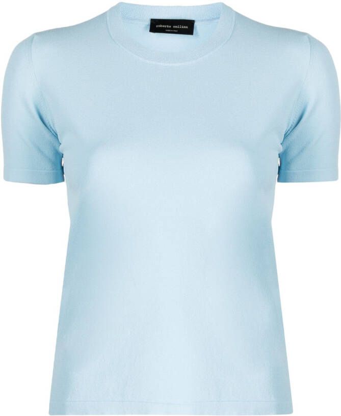 Roberto Collina Fijngebreid T-shirt Blauw