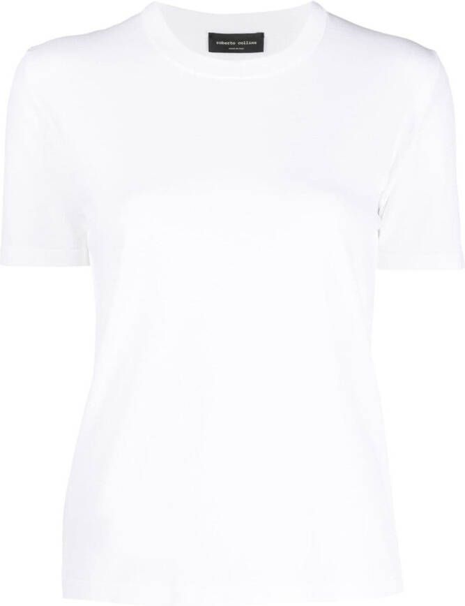 Roberto Collina Fijngebreid T-shirt Wit