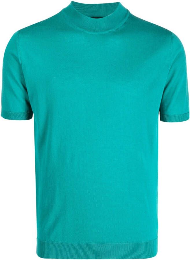 Roberto Collina Fijngebreid T-shirt Groen