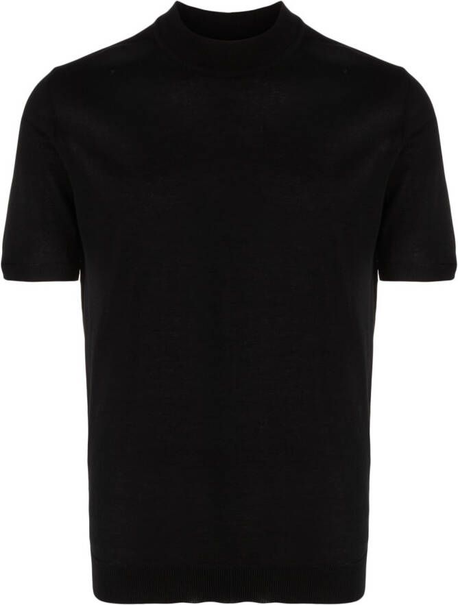 Roberto Collina Fijngebreid T-shirt Zwart