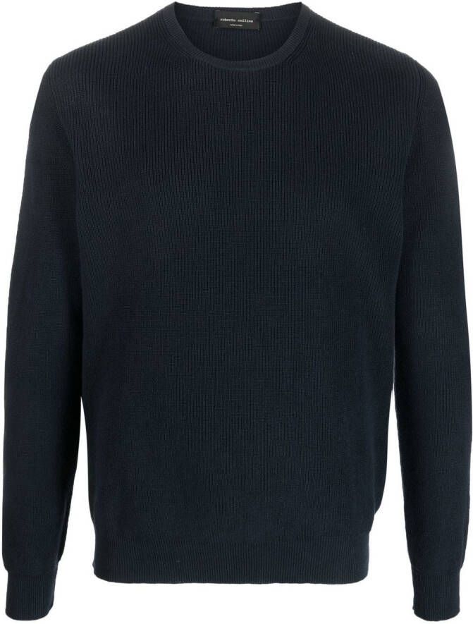 Roberto Collina Katoenen trui Blauw
