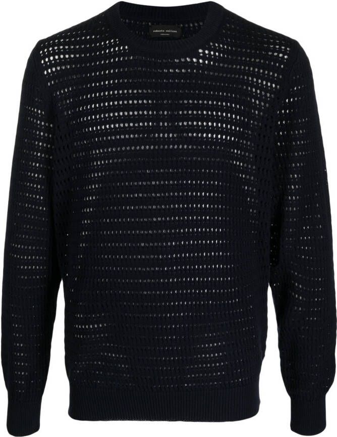 Roberto Collina Opengebreide trui Blauw