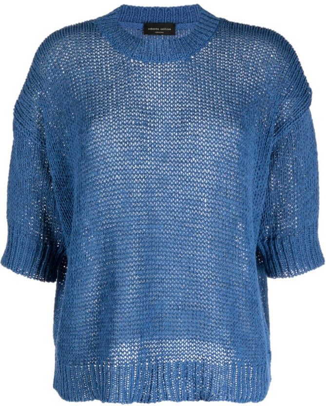 Roberto Collina Geperforeerd T-shirt Blauw