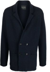 Roberto Collina ribbed-knit double-breasted cardigan Blauw