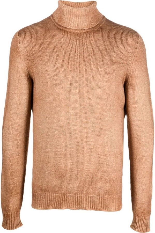 Roberto Collina Ribgebreide sweater Bruin
