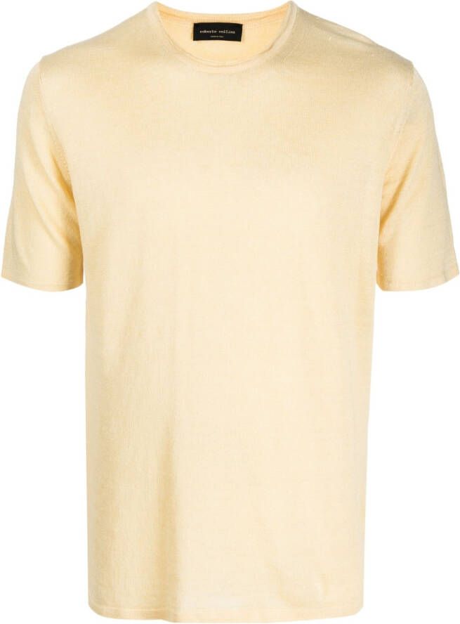 Roberto Collina T-shirt met ronde hals Geel