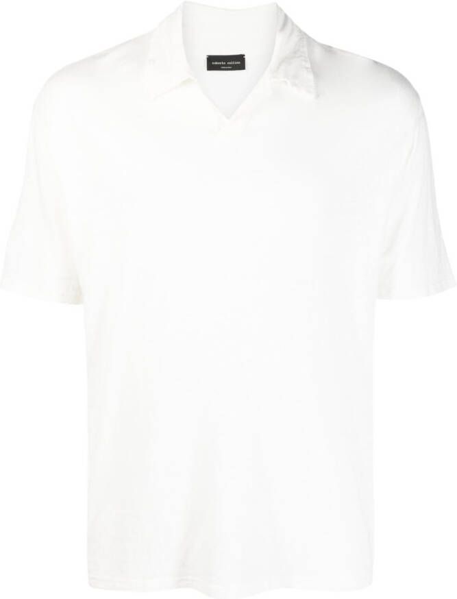 Roberto Collina Linnen poloshirt Beige