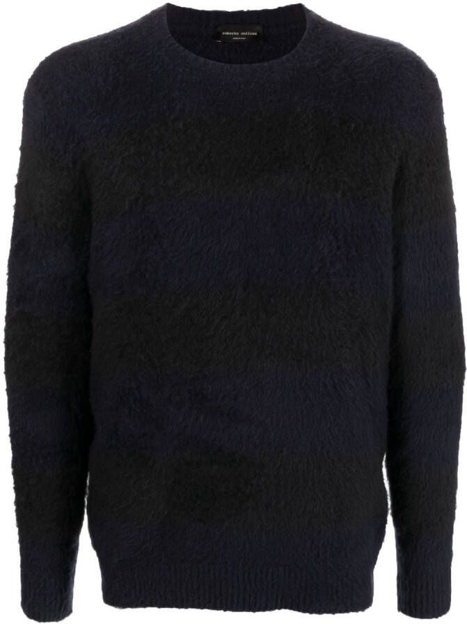 Roberto Collina Sweater van stretch katoen Blauw