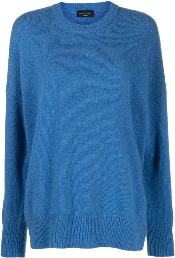 Roberto Collina Trui met ronde hals Blauw