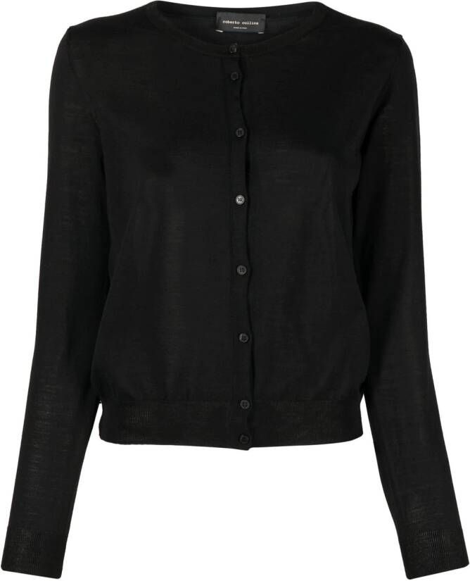 Roberto Collina Wollen vest Zwart