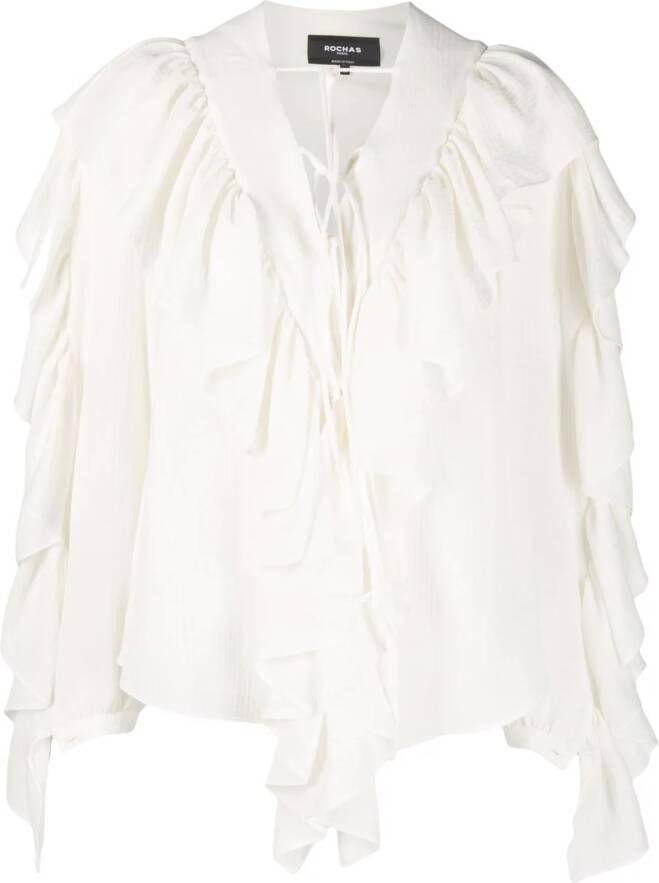 Rochas Blouse met ruches Wit