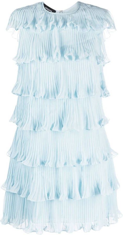 Rochas Gelaagde mini-jurk Blauw