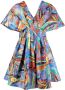 Rochas Geplooide mini-jurk Blauw - Thumbnail 1