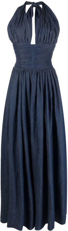 Rochas Denim maxi-jurk Blauw