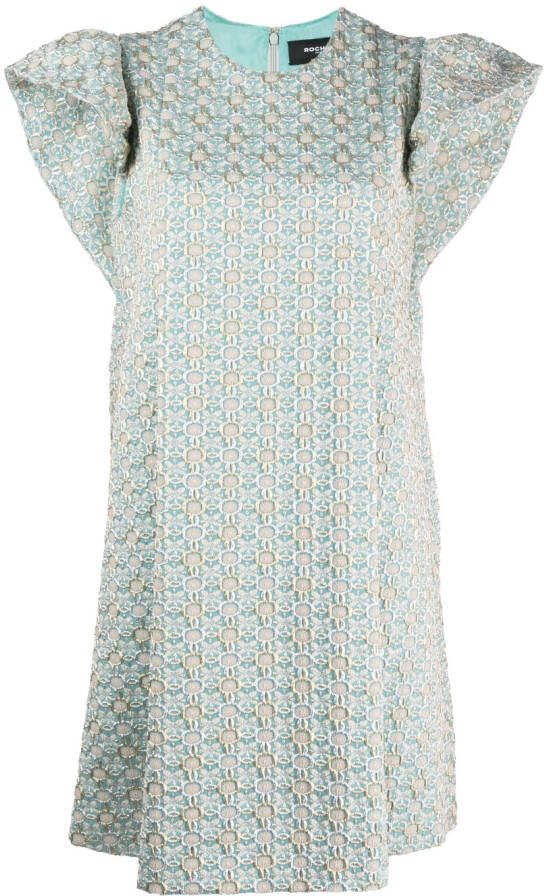 Rochas Mini-jurk met jacquard Blauw