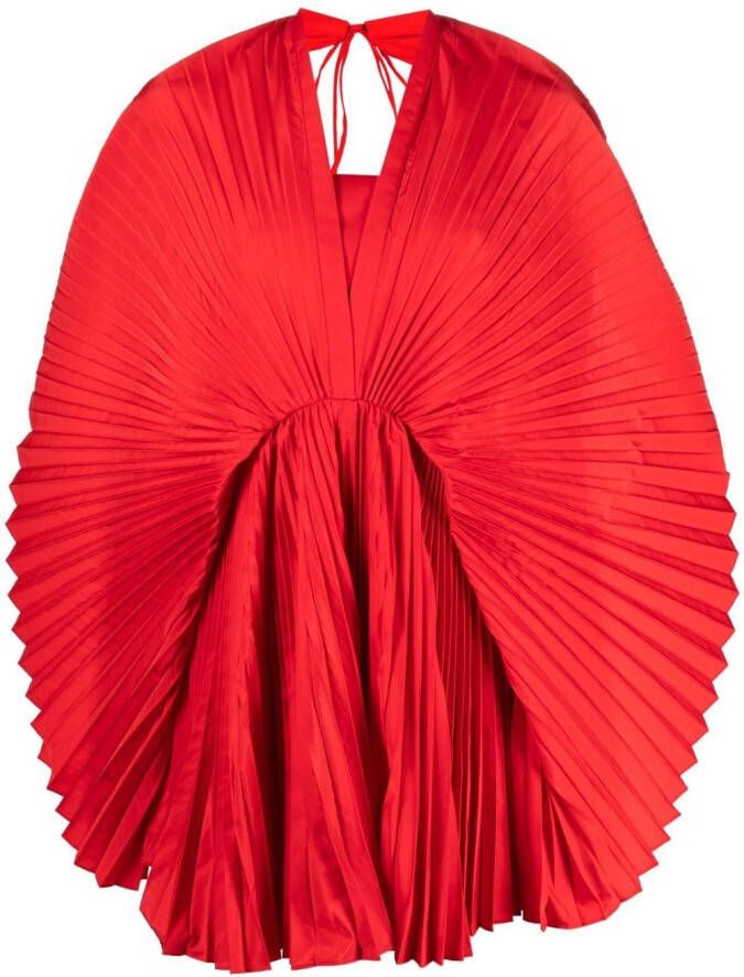 Rochas Geplooide mini-jurk Rood