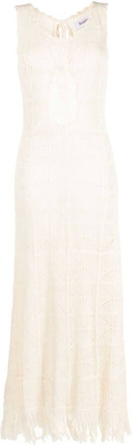 Rodebjer Gehaakte midi-jurk Beige