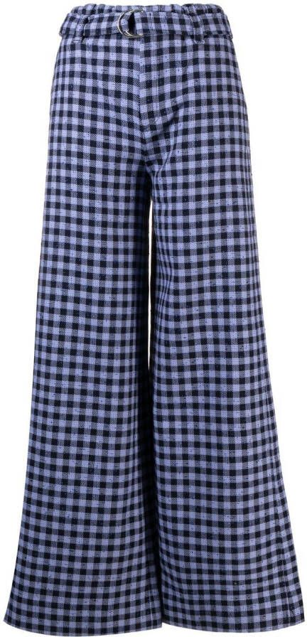 Rodebjer Broek met gingham ruit Paars