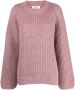 Rodebjer Ribgebreide trui Roze - Thumbnail 1