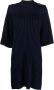 Rodebjer Ribgebreide midi-jurk Blauw - Thumbnail 1
