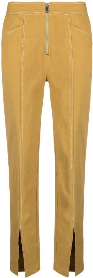 Rodebjer Broek met rits Geel