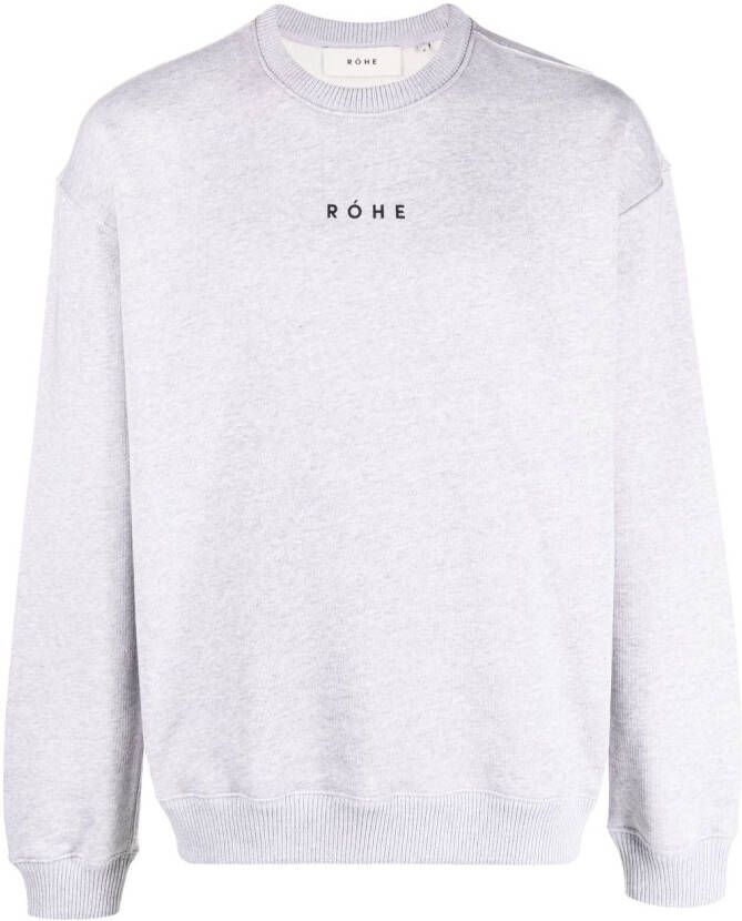 Róhe Sweater met logoprint Grijs