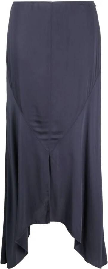 Róhe Midi-rok met bloemenprint Blauw