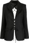 Rokh Blazer met open rug Zwart - Thumbnail 1