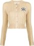 Rokh Kabelgebreid vest Beige - Thumbnail 1