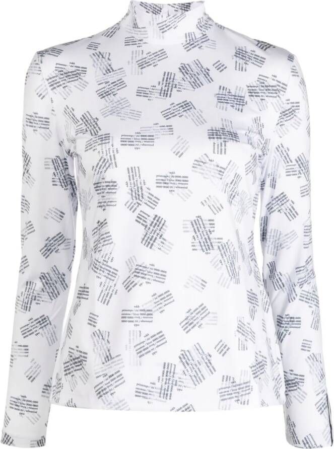 Rokh T-shirt met stempelprint Wit