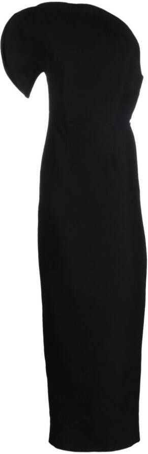 Roland Mouret Asymmetrische maxi-jurk Zwart