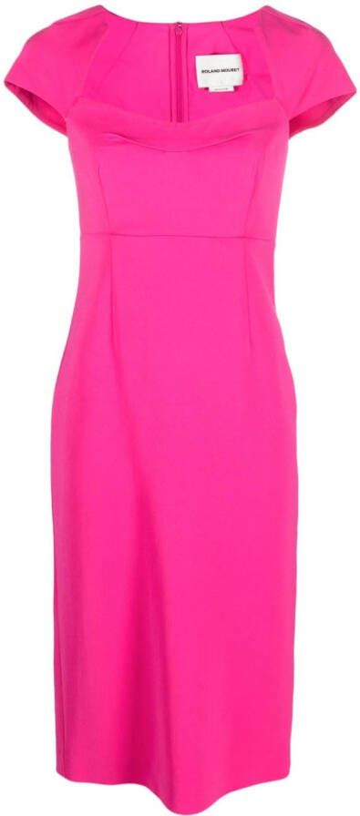 Roland Mouret Midi-jurk met kapmouwen Roze