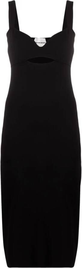 Roland Mouret Uitgesneden midi-jurk Zwart