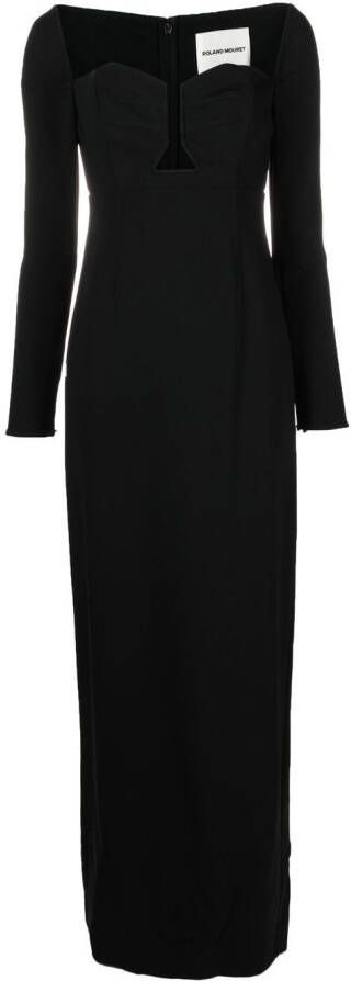 Roland Mouret Maxi-jurk met lange mouwen Zwart